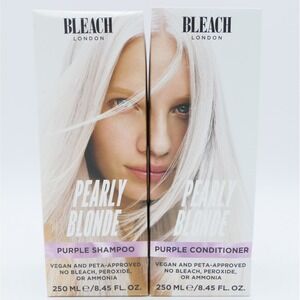 Bleach London Pearly Blonde Purple Shampoo & Conditioner Set 8.45 oz Ea Bottle